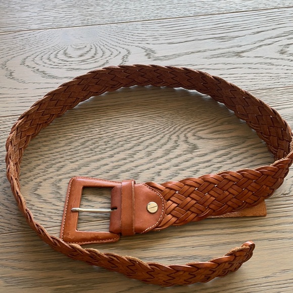 Braided leather belt
